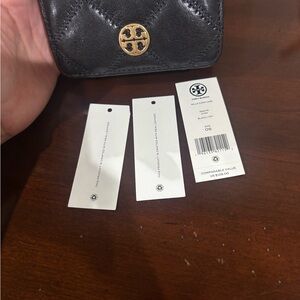Tory Burch Black Quilted Leather Wallet
